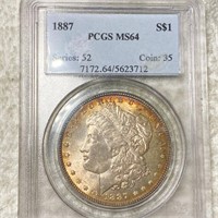 1887 Morgan Silver Dollar PCGS - MS64