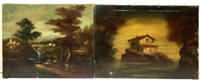 (4) Vintage European Landscapes Oil On Canvas