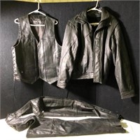 Leather Vest, Coat & Chaps