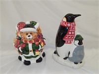 Penguins & Bear Trio Cookie Jars