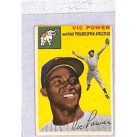1954 Topps Vic Power Rookie Tape On Back