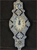 Ladies Art Deco Movado Diamond Platinum Watch