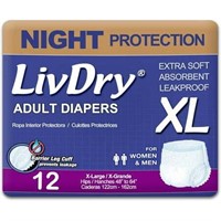 $136  LivDry XL Overnight Adult Diapers for Women