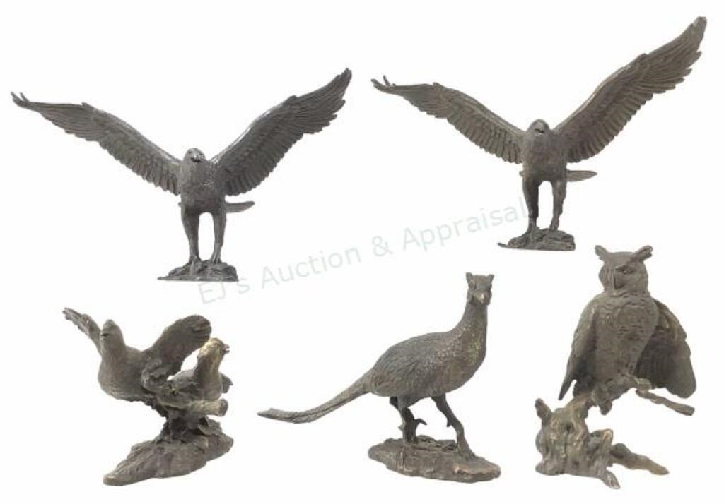 (5) Avon Bronze Miniature Animal Figures