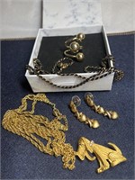 Vintage Gold tone Costume Jewellery Collection
