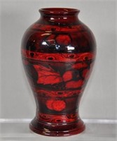 Rare Moorcroft flambe banded Wisteria/Pansy vase