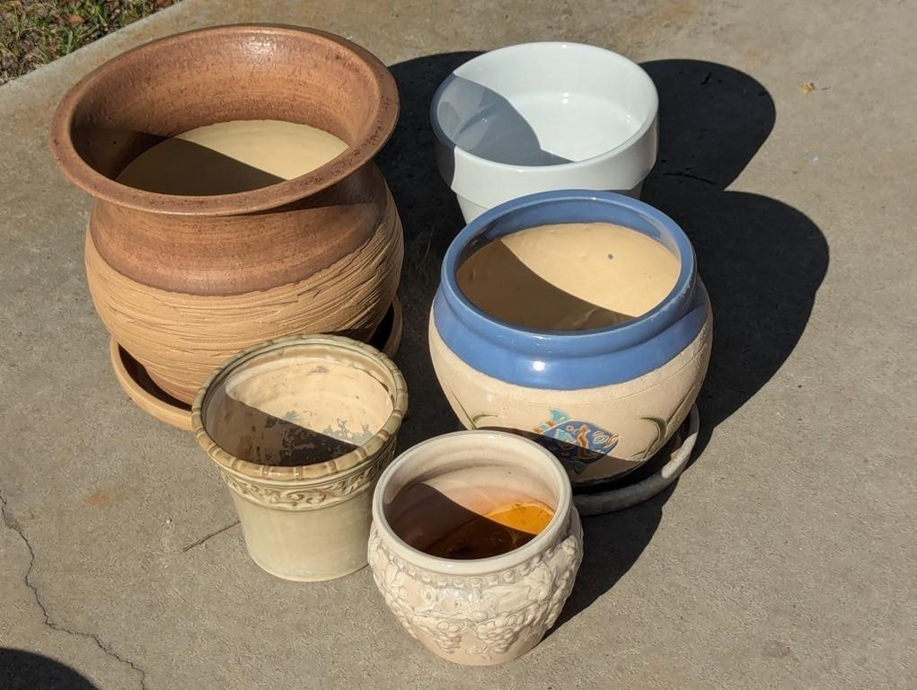 Various Sized Stoneware Planter Pots #1