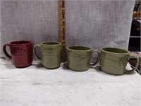 4 Longaberger Pottery Mugs