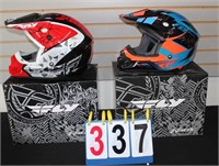 TWO(2) FLY KINETIC SIZE LARGE ADULT HELMETS