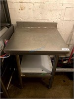 S/S WORK TABLE, 23.75" X 23" X 31.25" B/S 3.25"