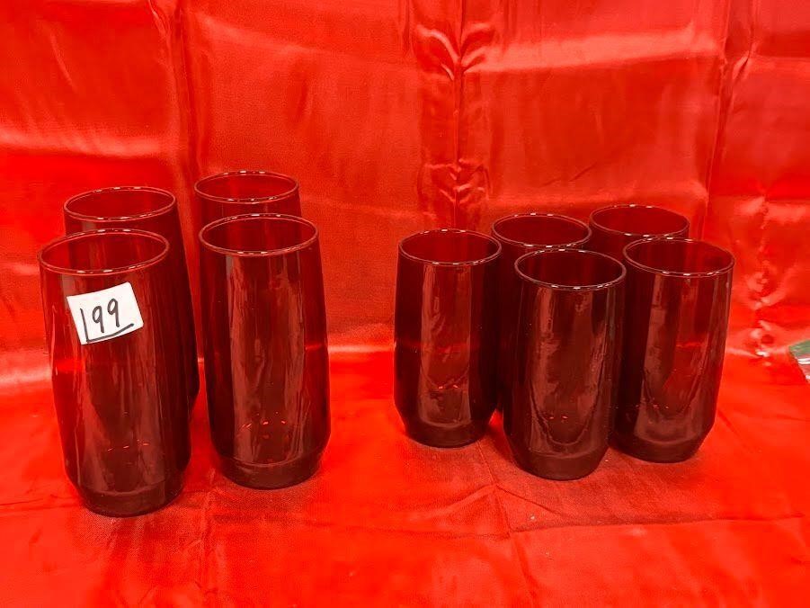 Anchor Hocking Ruby Red Tumblers & Ice Tea Glasses