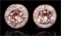 Round 2.50 ct Morganite Stud Earrings