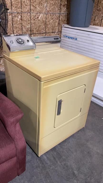 Retro gold, whirlpool electric dryer, they say it