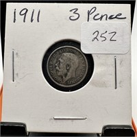1911 SILVER 3 PENCE