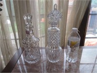 crystal vase and decanter