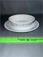 Blue Corelle Plates and Bowls