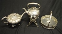 Three various silver plate table wares