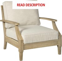 Clare Eucalyptus Wood Lounge Chair  Beige