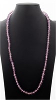 Faceted Amethyst Bead Necklace 14K Clasp