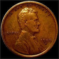 1909-S V.D.B. Lincoln Wheat Penny NEARLY UNC
