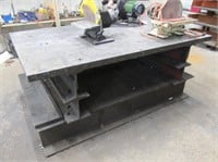 Home made heavy duty steel work bench,  32"H x