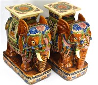 Terracotta Elephant Pedestals or Garden Seats