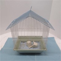 Bird Cage - Wire & Plastic - 12" x 9" x H 15"