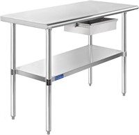 AmGood Stainless Steel Table with 2 Drawers