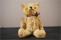 Antique Mohair Teddy Bear with Purple Bow