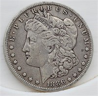 1886-O Morgan Silver Dollar - F
