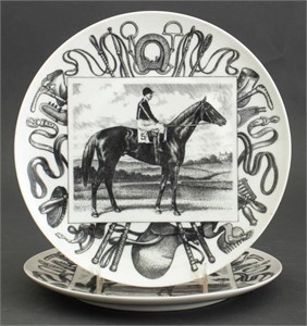 Fornasetti "Grandi Campioni.." Porcelain Plates, 2