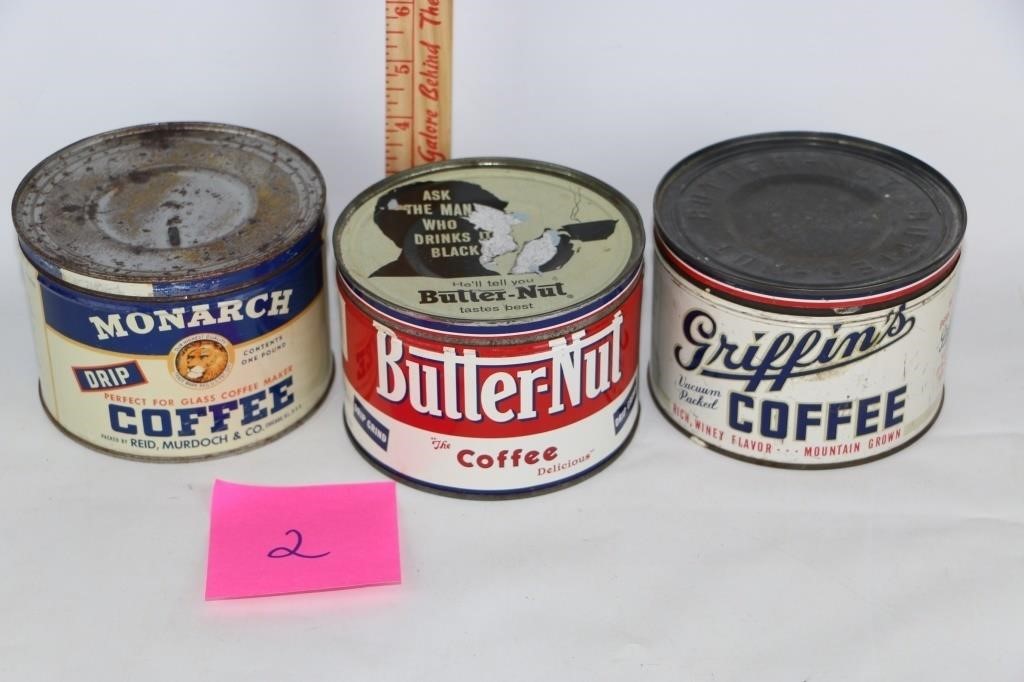 Monarch, Butter-Nut & Griffin's Coffee Cans