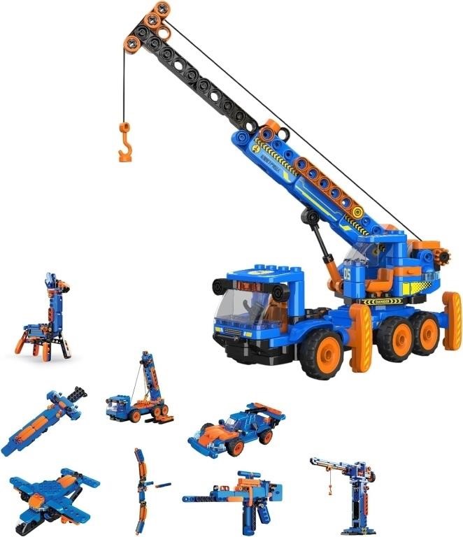 8-in-1 Crane Truck Building Set