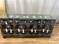 Asian Credenza Black Mother of Pearl Inlay