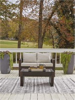 ASHLEY EAST BROOK OUTDOOR LOVE SEAT AND TABLE