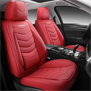 BLINGBEAR Leather Car Seat Covers (Wine Red)