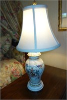 PAIR PORCELAIN LAMPS OVERALL HEIGHT 18 1/2" HIGH