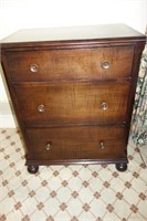 MAHOGANY CHEST - 3 DRAWER 28" W X 18" D X 35" H