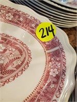3 RED WHITE PLATTERS