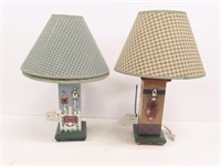 2 Painted Lamps