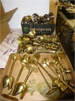 3 boxes brass toned items