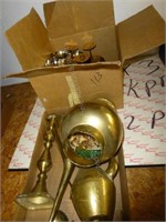 2 boxes brass toned items