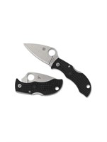 Spyderco Black Plainedge Manbug Folding Knife