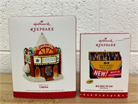 2 - Cinema & Big Box of Crayons Hallmark Ornaments