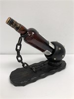 Wooden Ball & Chain Bottle Holder, bottle not