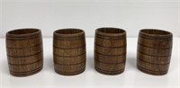 4 Wood Barrel Tumblers/ Cups