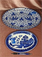 Blue & White Phoenix Bird Platter &