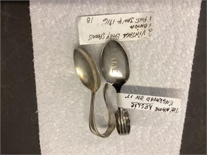 Two vintage baby spoons