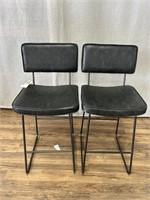 Pair of At Home Brand Black Barstools