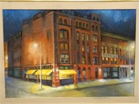 Pastel Painting - At Dusk Street Scene